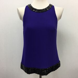 INC International Concepts Women's Size 2 Purple Black Top NWT